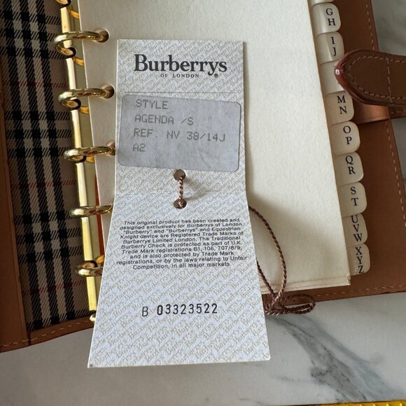 RARE VINTAGE BURBERRY LONDON NOTEBOOK 6-RING DAY PLANNER AGENDA PREOWNED - Picture 8 of 16